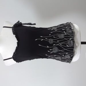 Luisella Mariani Embroidered Mesh Sleeveless Top